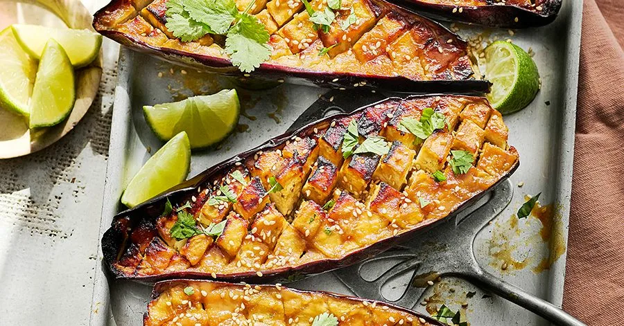 Air Fryer Baked Eggplant with Miso Glaze