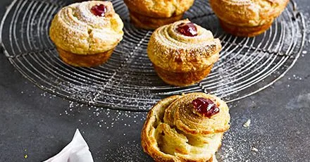 Almond Raspberry Cruffins