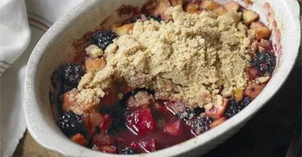 Warm Apple and Blackberry Crumble