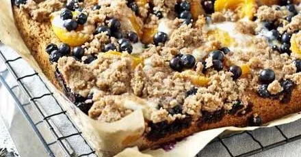 Apricot and Blueberry Crumble Tart