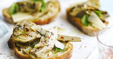 Artichoke and Pecorino Bruschetta