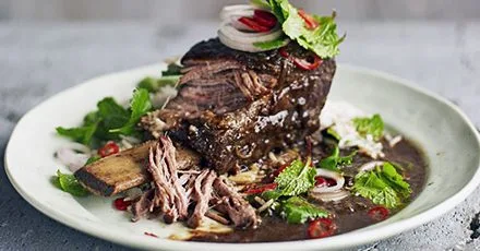 Thai Short Ribs in Pressure Cooker with Aromatic Herb Salad
