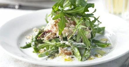 Asparagus and Crab Meat Salad with Lemon-Cream Dressing