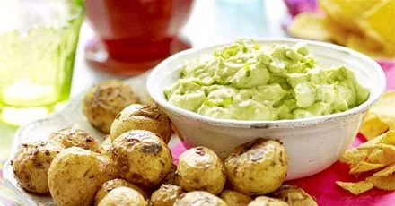 Avocado Dip with New Baby Potatoes