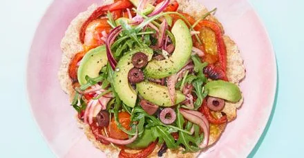 Crispy avocado pizzas