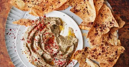 Baba Ganoush with Crispy Sesame Crackers