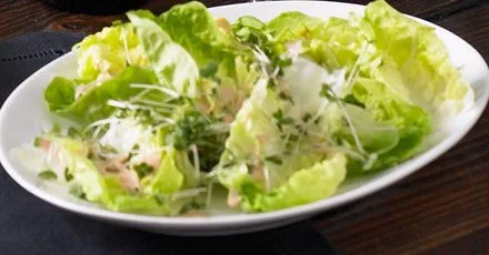 Salad with baby gem lettuce in Marie Rose dressing