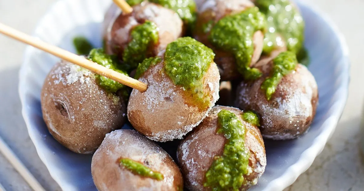 Small Potatoes with Sea Salt and Herb Salsa