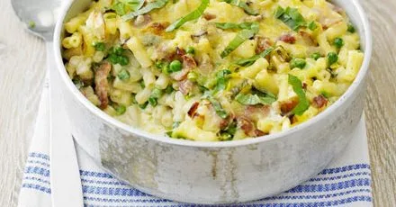 Bacon, Pea and Basil Macaroni