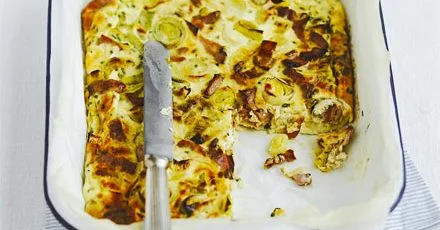 Oven‑baked frittata with bacon and ricotta