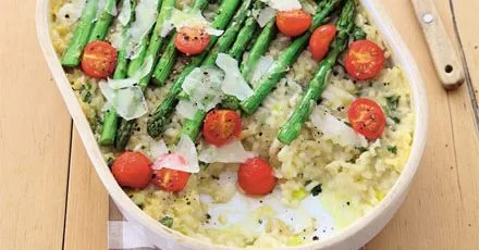 Baked Asparagus Risotto