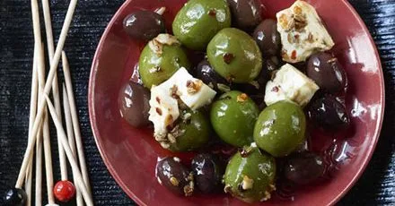 Baked Olives with Feta, Garlic and Aromatic Fennel