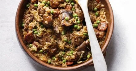 Baked Rabbit with Chorizo and Aromatic Rice