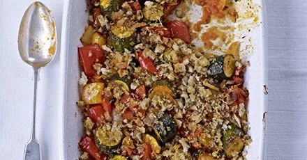 Baked Ratatouille with Lemon Breadcrumbs