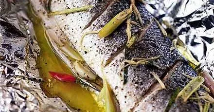 Baked Sea Bass with Lemongrass and Ginger
