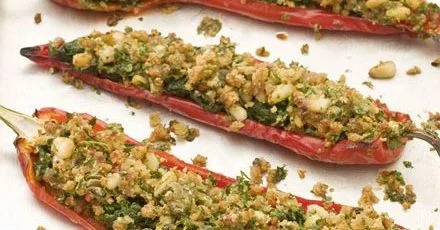 Baked Stuffed Romano Peppers