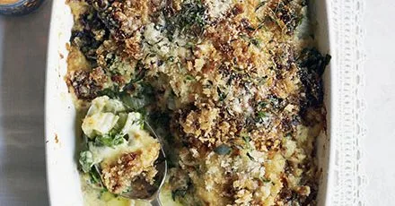Baked Swiss Chard in Creamy Parmesan Sauce
