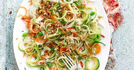 Bang-Bang Chicken with Vegetable Spiral Noodles