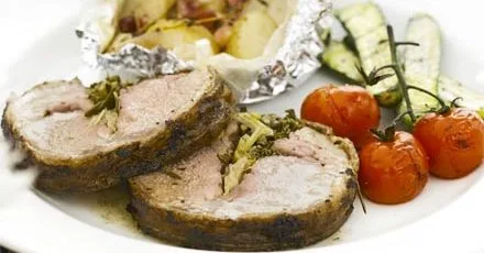 Grilled Lamb Saddle with Lemon and Rosemary