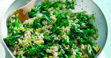 Barley, broccoli, lemon and basil risotto