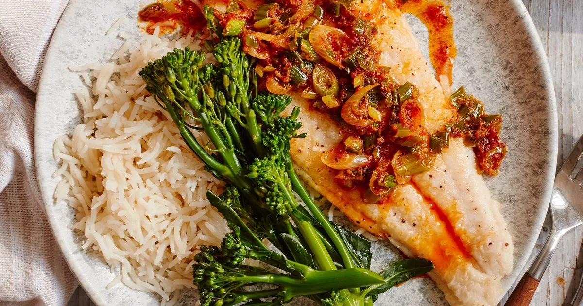 Basa Fillet in Garlic‑Green Onion Butter with Smoked Paprika