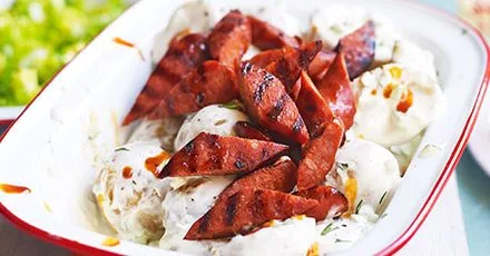 Grilled Chorizo and Smoked Potato Salad