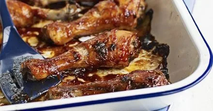 Juicy BBQ Chicken Drumsticks with Crunchy Veggie Slaw