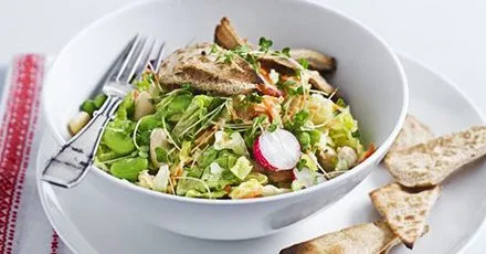 Bean Salad with Yogurt‑Avocado Dressing