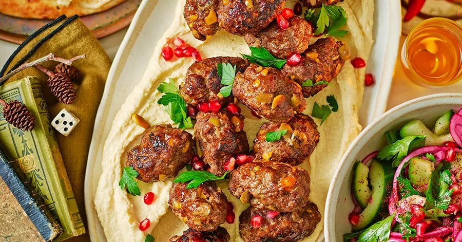Beef, green olive and sumac koftas