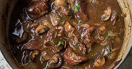 Beef stew with spruce