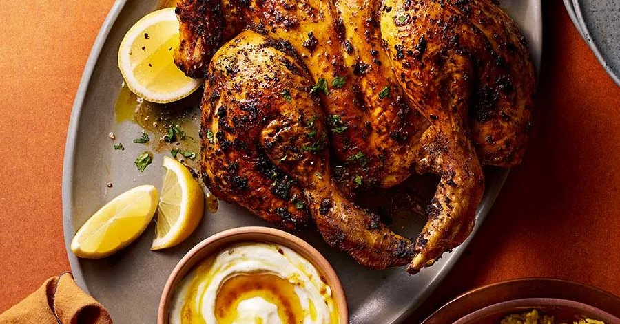 Chicken with black pepper and lemon yogurt
