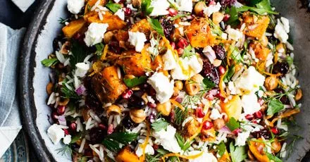 Black & white rice salad with cumin-roasted butternut squash