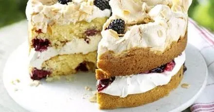 Blackberry meringue cake
