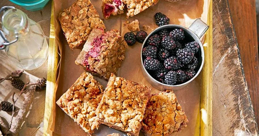 Blackberry and Hazelnut Crumble Flapjack