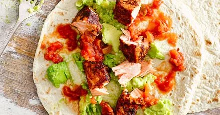 Blackened Salmon Fajitas