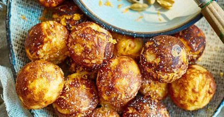 Blood orange and cardamom pancakes (aebleskiver)