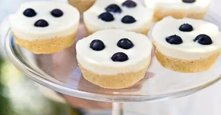 Blueberry lemon cakes with cheesecake topping