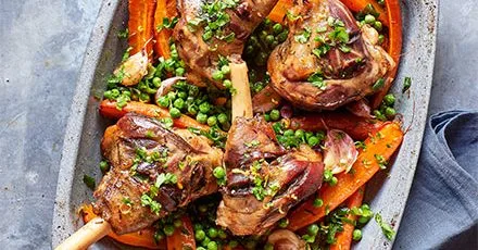 Braised lamb with spring vegetables and gremolata