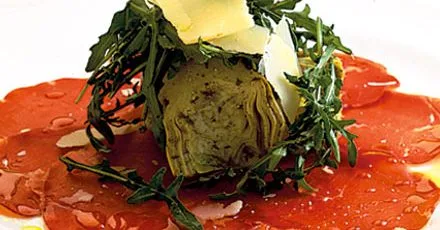 Bresaola with rocket & artichokes