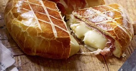 Brie wrapped in prosciutto & brioche