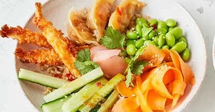 Brown rice canape bowl