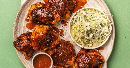 Buffalo Chicken with Blue Cheese Slaw