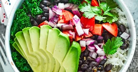 Burrito bowl with chipotle black beans