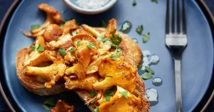 Mushrooms in butter on toast