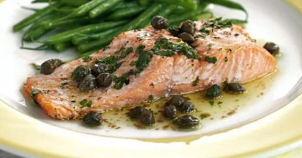 Buttery trout with capers