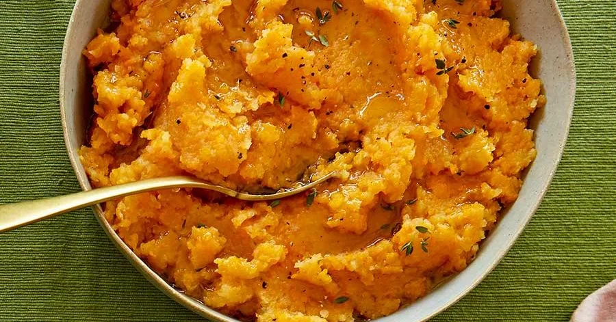 Carrot and parsnip mash with brown butter and thyme