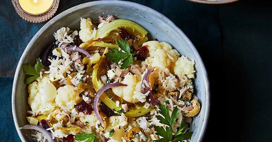 Запечений рис з цвітною капустою