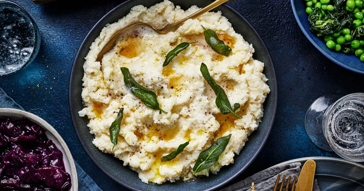 Cauliflower Grana Padano cheese mash with sage butter