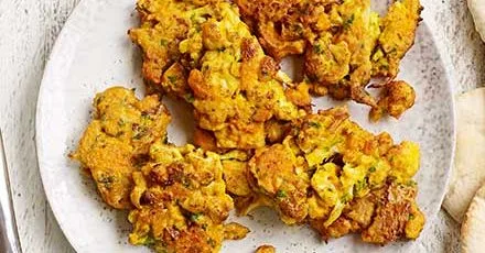 Cauliflower & squash fritters with mint & feta dip
