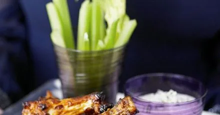 Celery sticks with blue cheese dip